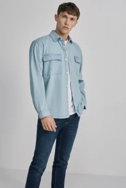 Jeans Slim Lavado Oscuro Ensuciado