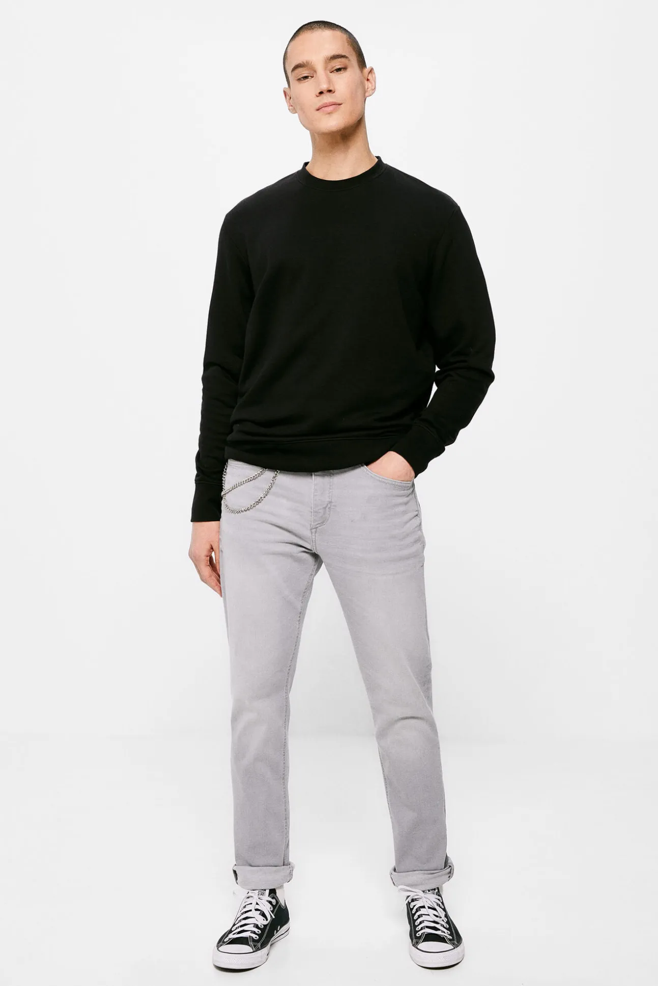 Jeans Slim Ligero Gris Lavado Claro