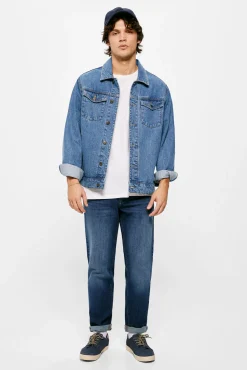 Jeans Slim Straight Lavado Medio Oscuro