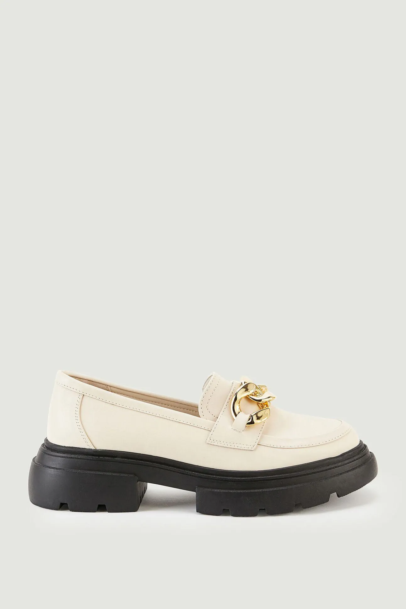 Mocasines Chunky Con Hebillas Doradas Polipiel