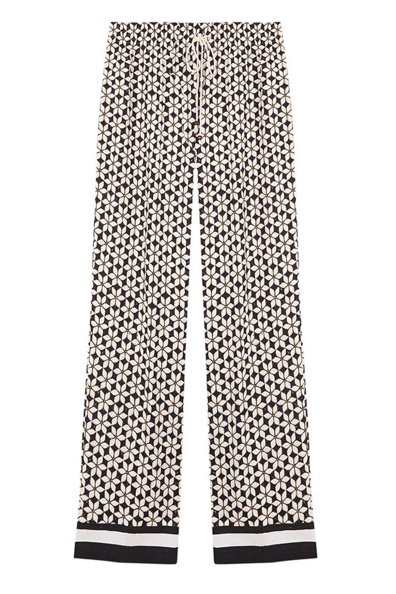 Pantalon 100% Algodon Estampado Geometrico