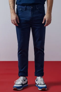 Pantalon 5 Bolsillo Color Skinny Lavado