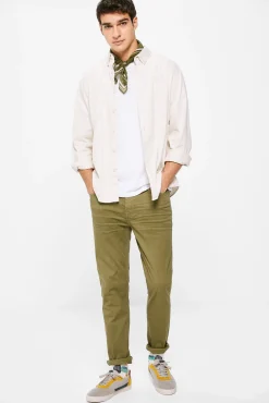 Pantalon 5 Bolsillo Color Skinny Lavado