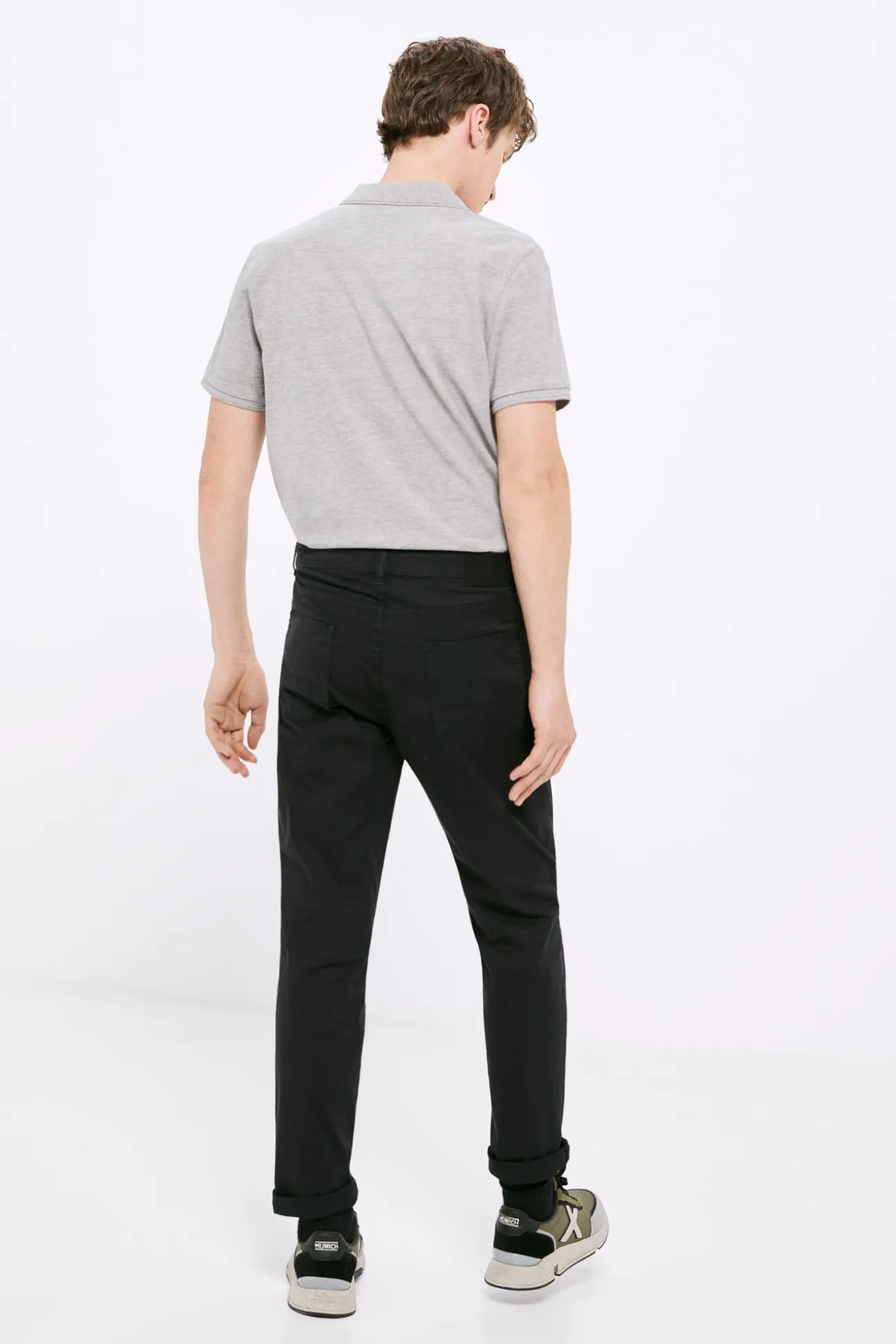 Pantalon 5 Bolsillos Ligero Color Slim Lavado