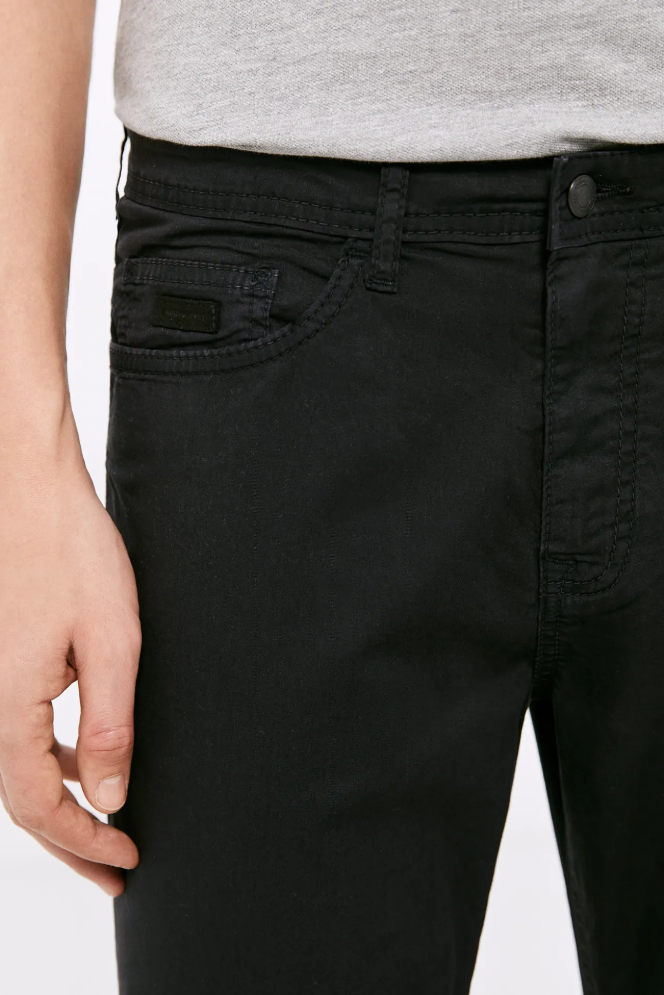Pantalon 5 Bolsillos Ligero Color Slim Lavado