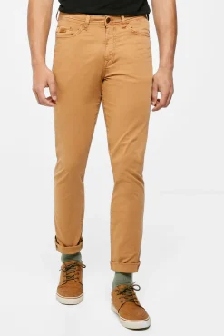 Pantalon 5 Bolsillos Ligero Color Slim Lavado