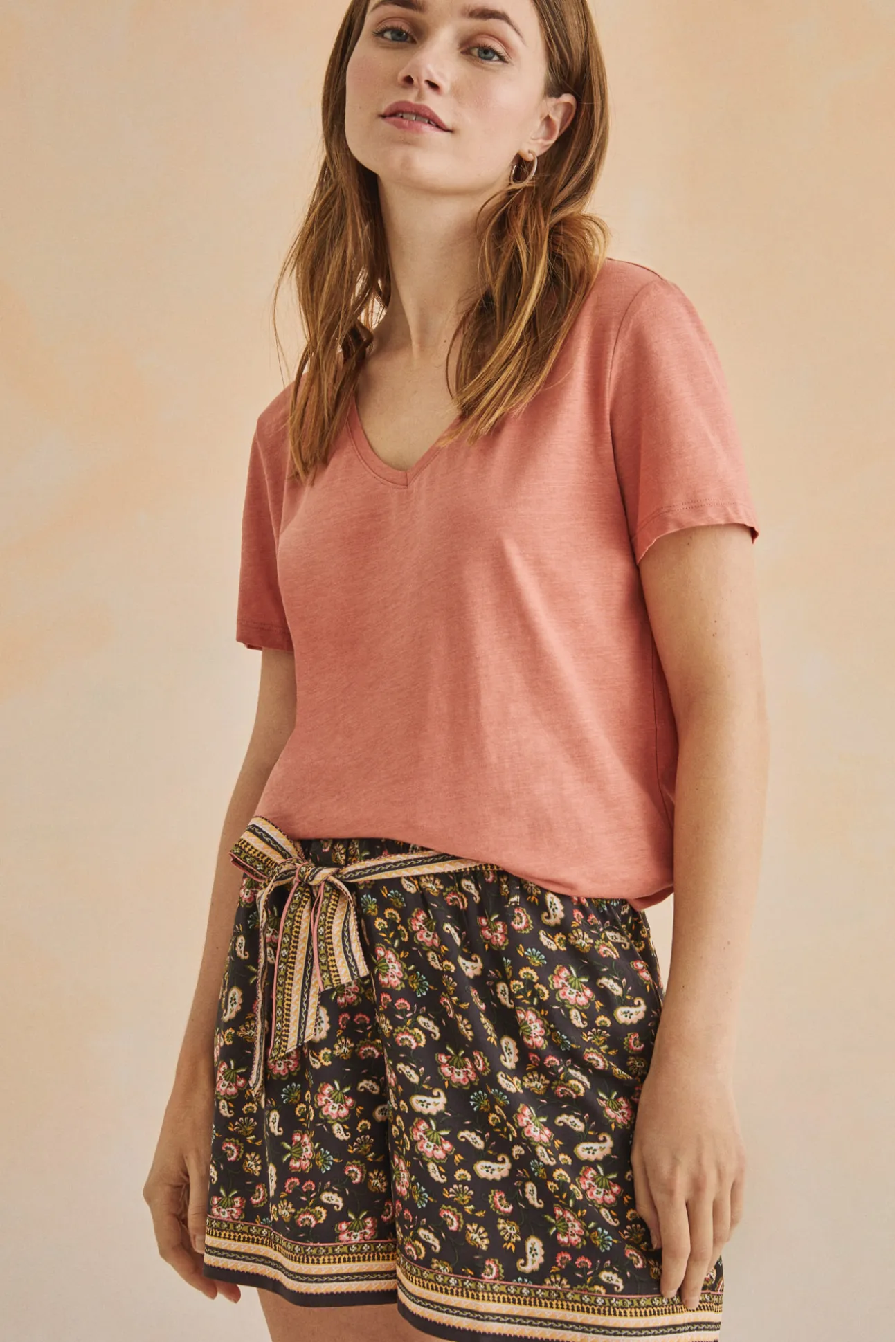 Pantalon Corto Estampado Negro
