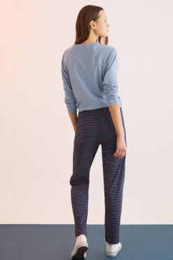 Pantalon Largo 100% Algodon Estampado Rayas