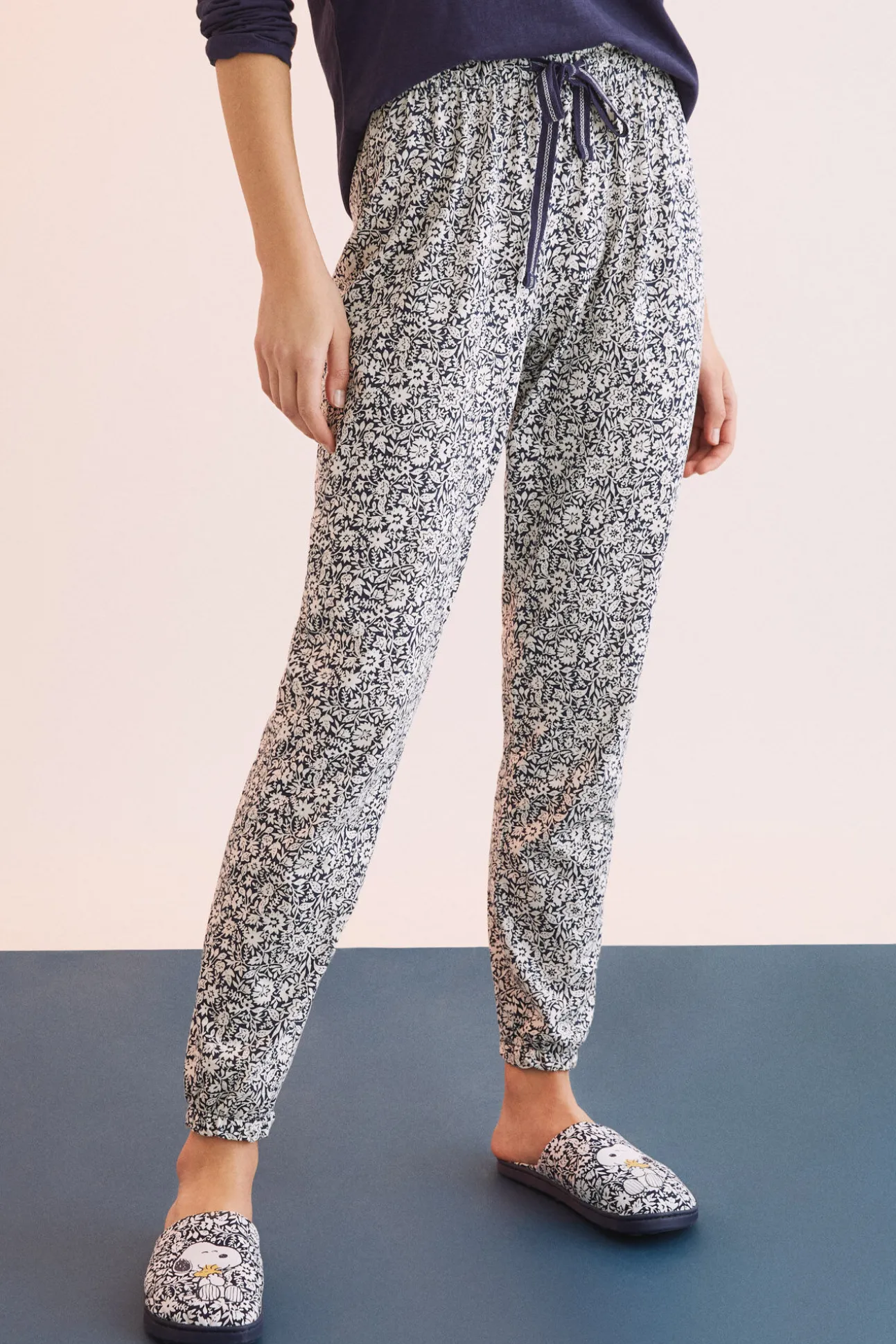 Pantalon Largo 100% Algodon Flores