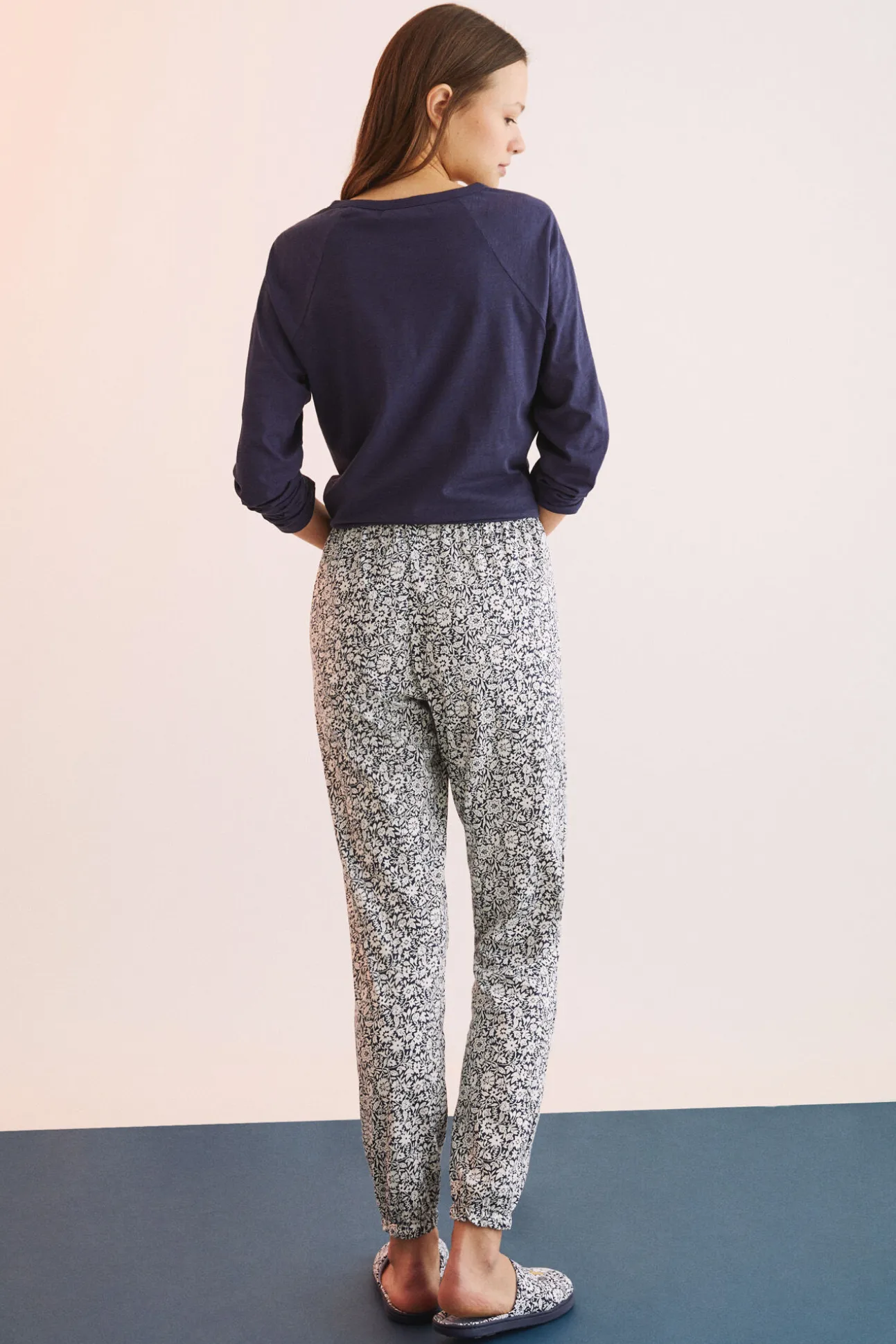 Pantalon Largo 100% Algodon Flores