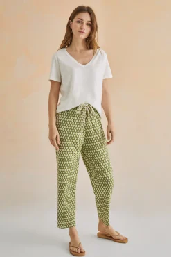 Pantalon Largo Carrot 100% Algodon Estampado