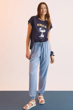 Pantalon Largo Viscosa Efecto Denim