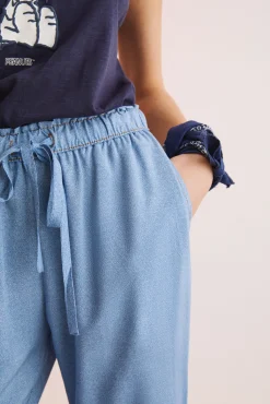 Pantalon Largo Viscosa Efecto Denim