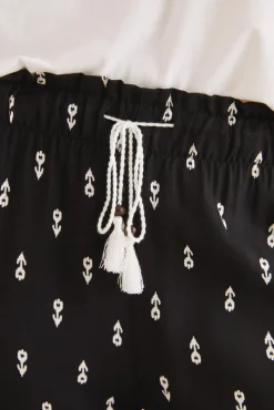 Pantalon Viscosa Estampado Blanco Y Negro