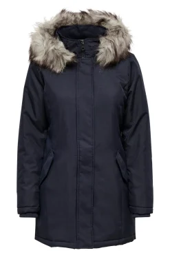 Parka Con Capucha Con Pelo Y Bolsillos