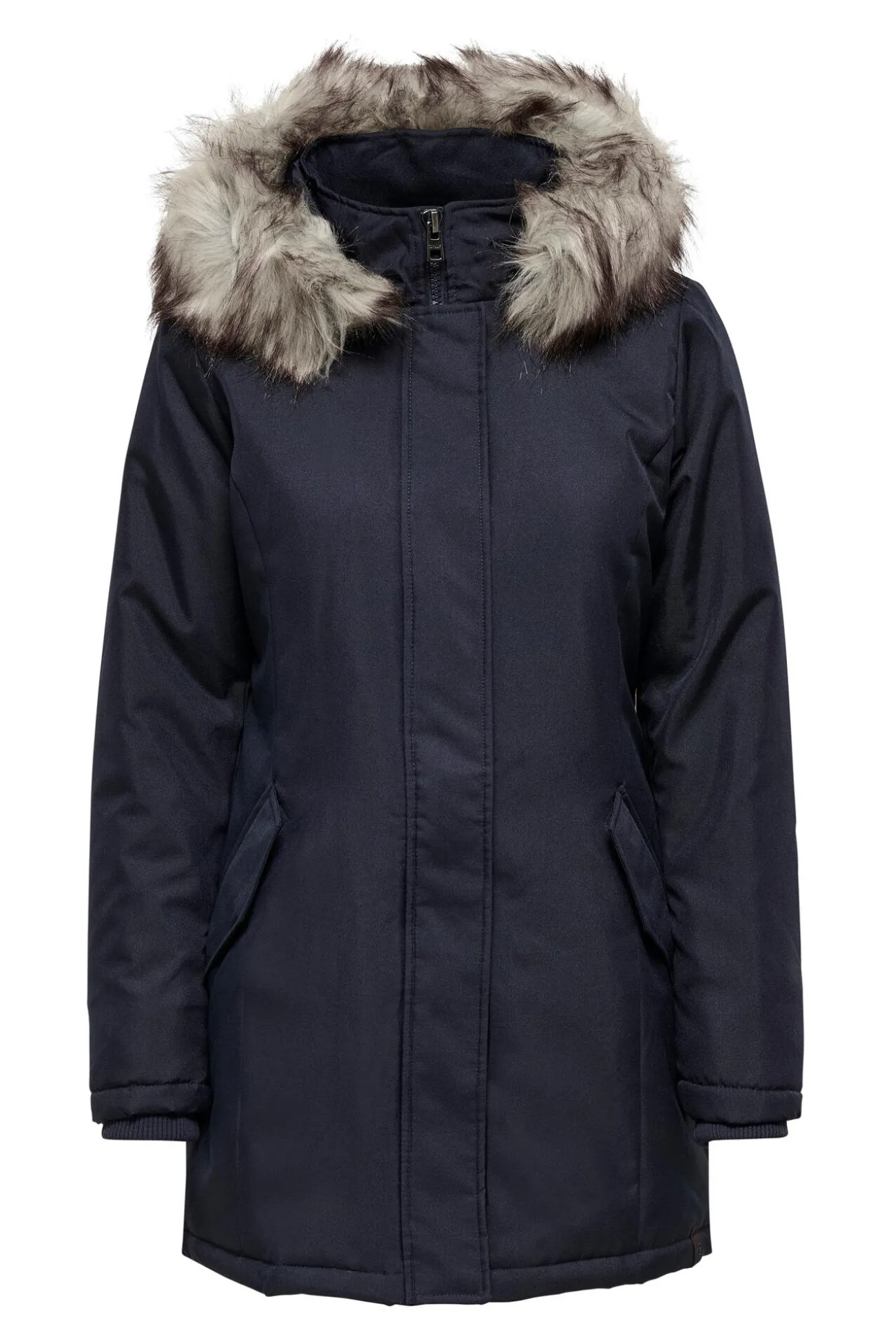 Parka Con Capucha Con Pelo Y Bolsillos