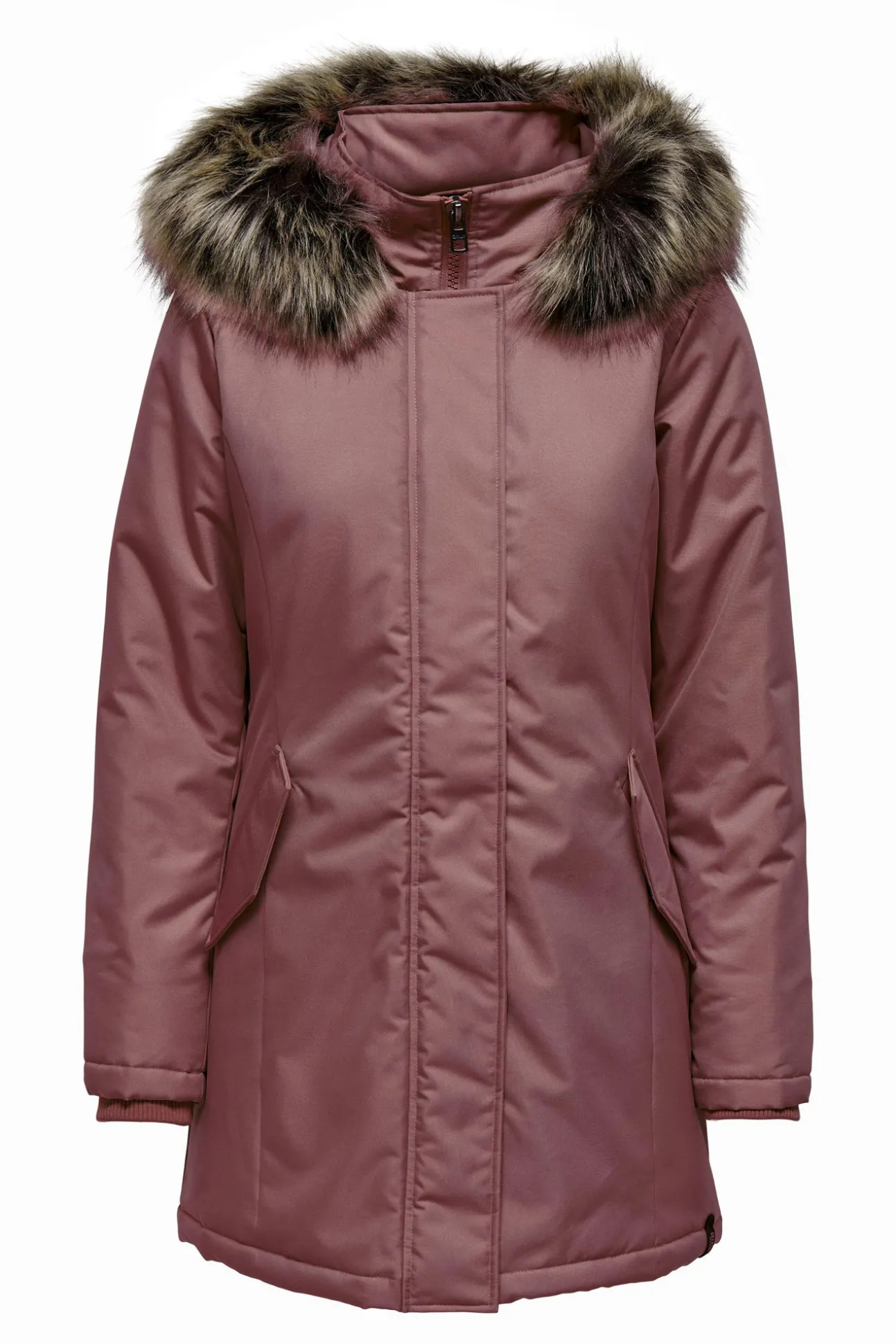 Parka Con Capucha Con Pelo Y Bolsillos
