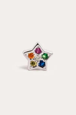 Pendiente Suelto Star Colors Plata