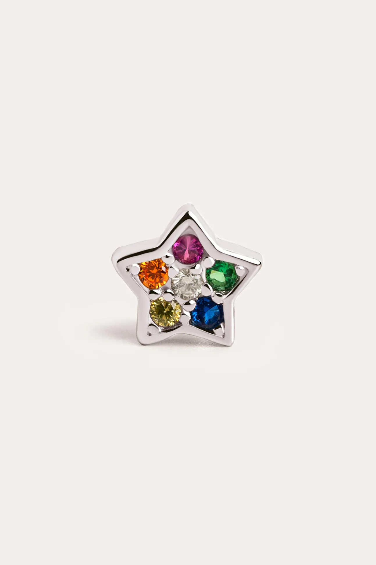 Pendiente Suelto Star Colors Plata