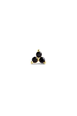 Pendiente Suelto Trebol Black Oro