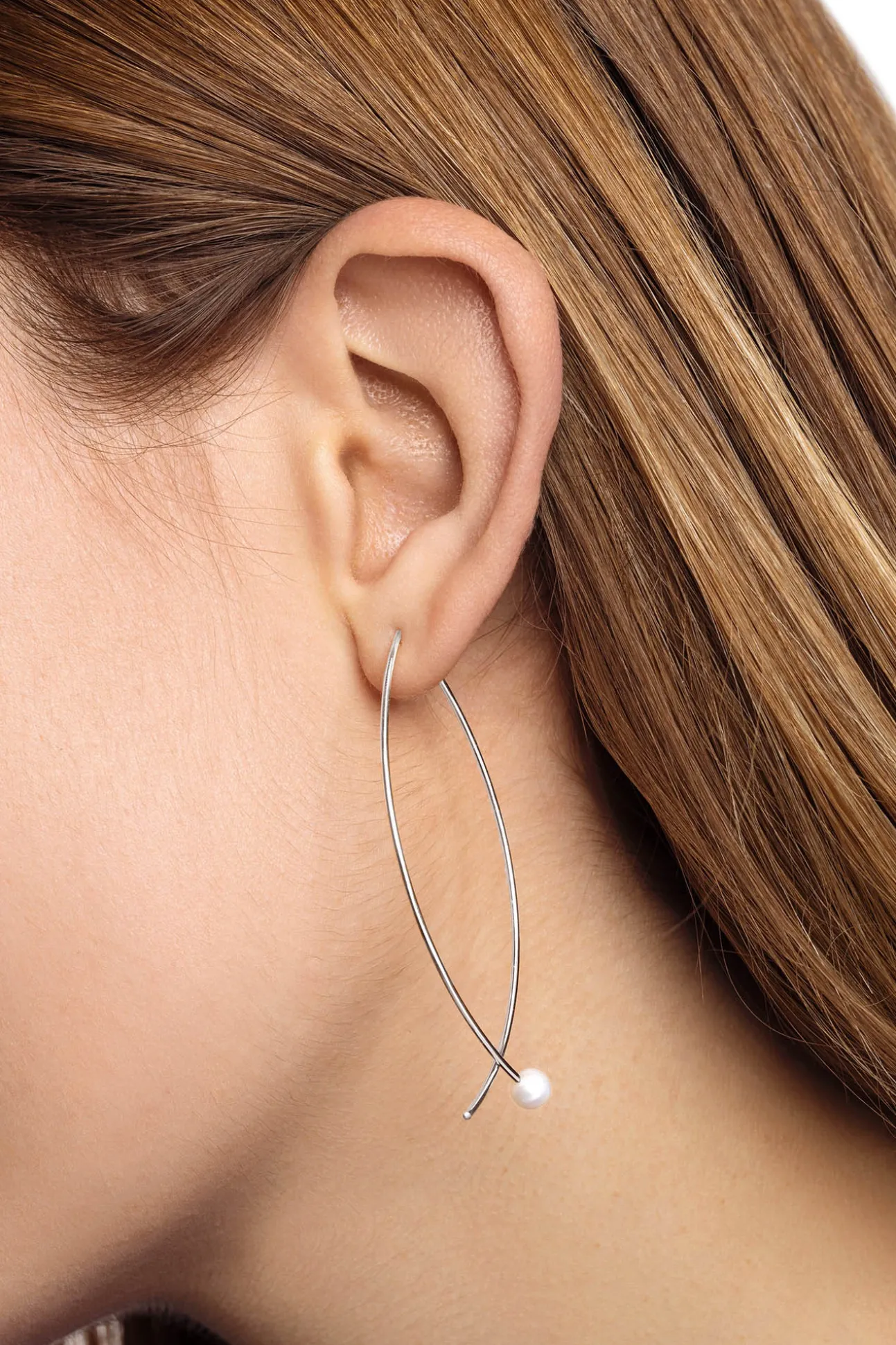 Pendientes Arch Pearl Plata