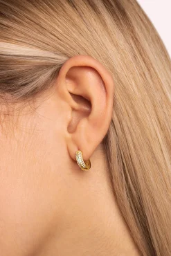 Pendientes Aro Bold Sky Enamel Oro