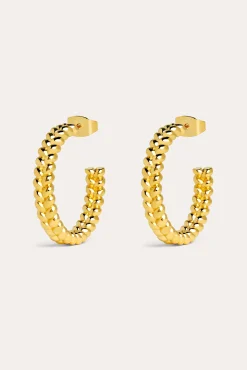 Pendientes Aro Cord Baño Oro