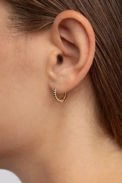 Pendientes Aro Navy Plata Baño Oro