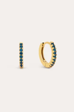 Pendientes Aro Navy Plata Baño Oro