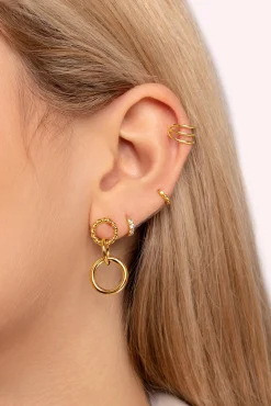 Pendientes Circles Twist Baño Oro