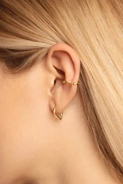 Pendientes Petal Plata Baño Oro
