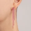 Pendientes Riviere Triple Raspberry Baño Oro
