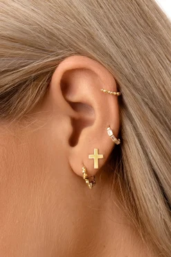 Pendientes Single Rolling Spark Oro