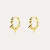 Pendientes Single Rolling Plata Baño Oro
