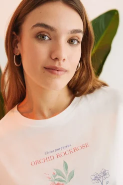 Pijama 100% Algodon Capri Blanco Flores