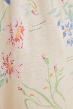 Pijama 100% Algodon Capri Blanco Flores