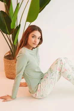 Pijama 100% Algodon Flores