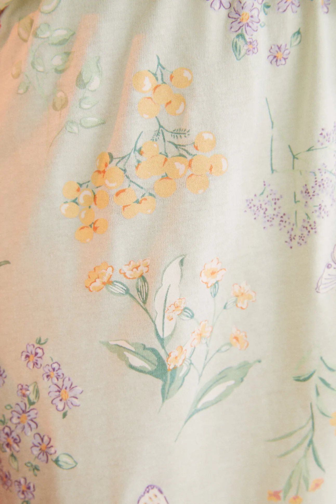 Pijama Camisero 100% Algodon Verde Flores