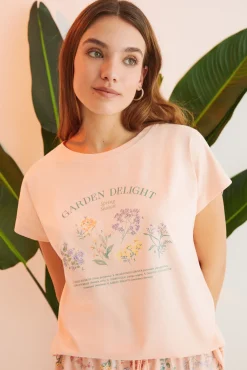 Pijama Corto 100% Algodon Flores
