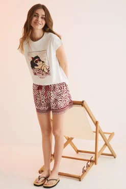 Pijama Corto 100% Algodon Mafalda Blanco