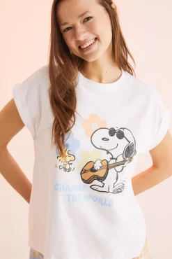 Pijama Corto 100% Algodon Snoopy Hippie