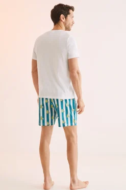 Pijama Corto Hombre 100% Algodon Snoopy Surf