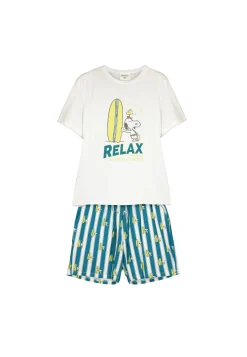 Pijama Corto Hombre 100% Algodon Snoopy Surf