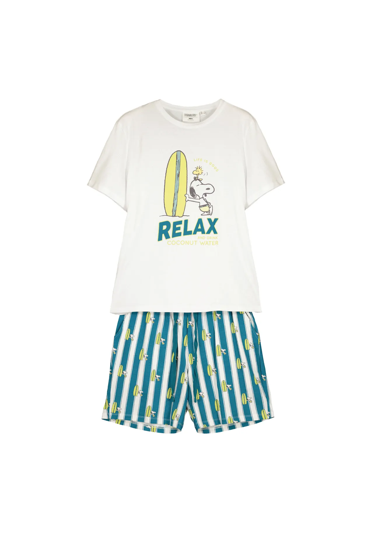 Pijama Corto Hombre 100% Algodon Snoopy Surf