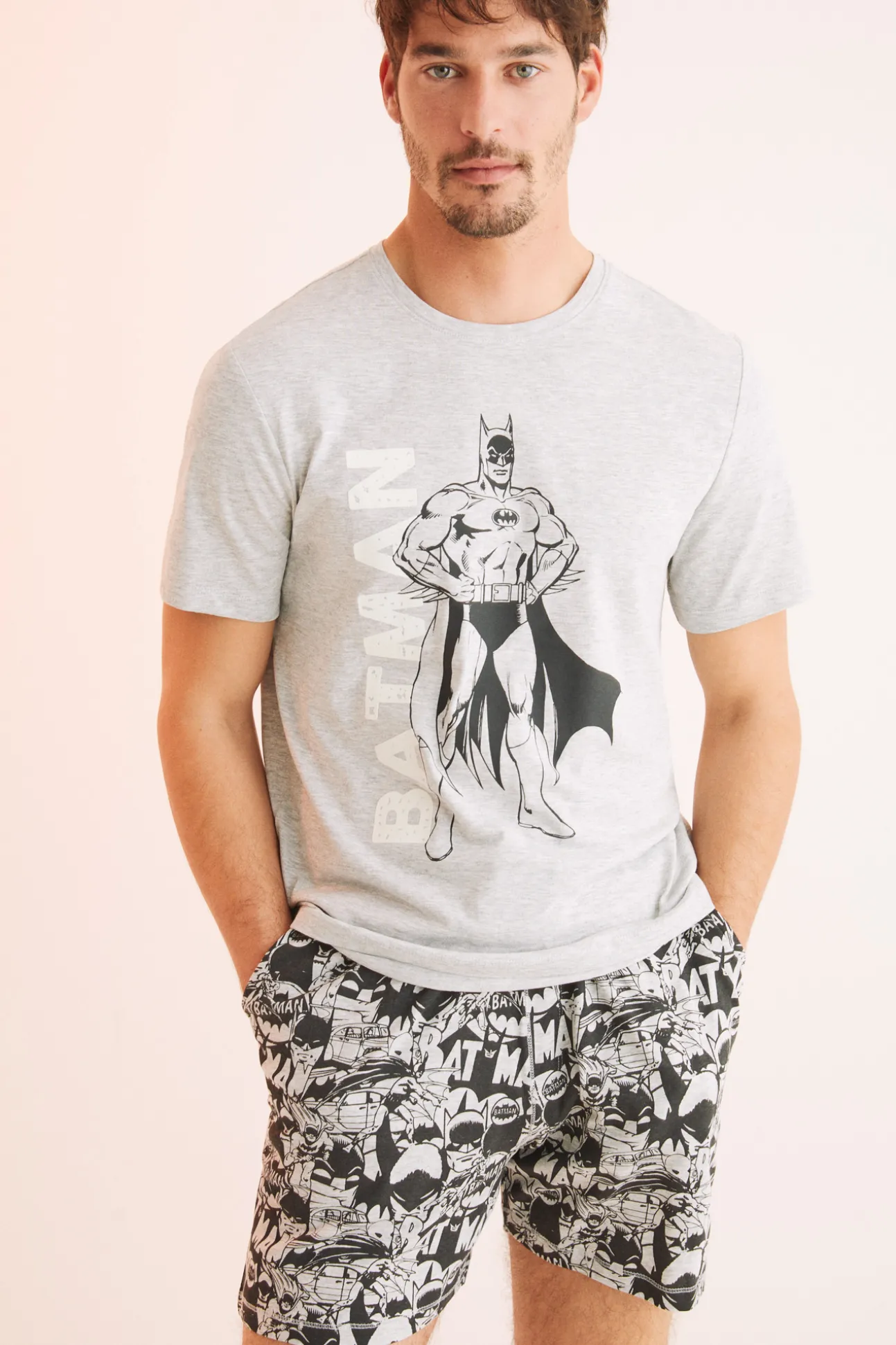 Pijama Corto Hombre 100% Algodon Batman