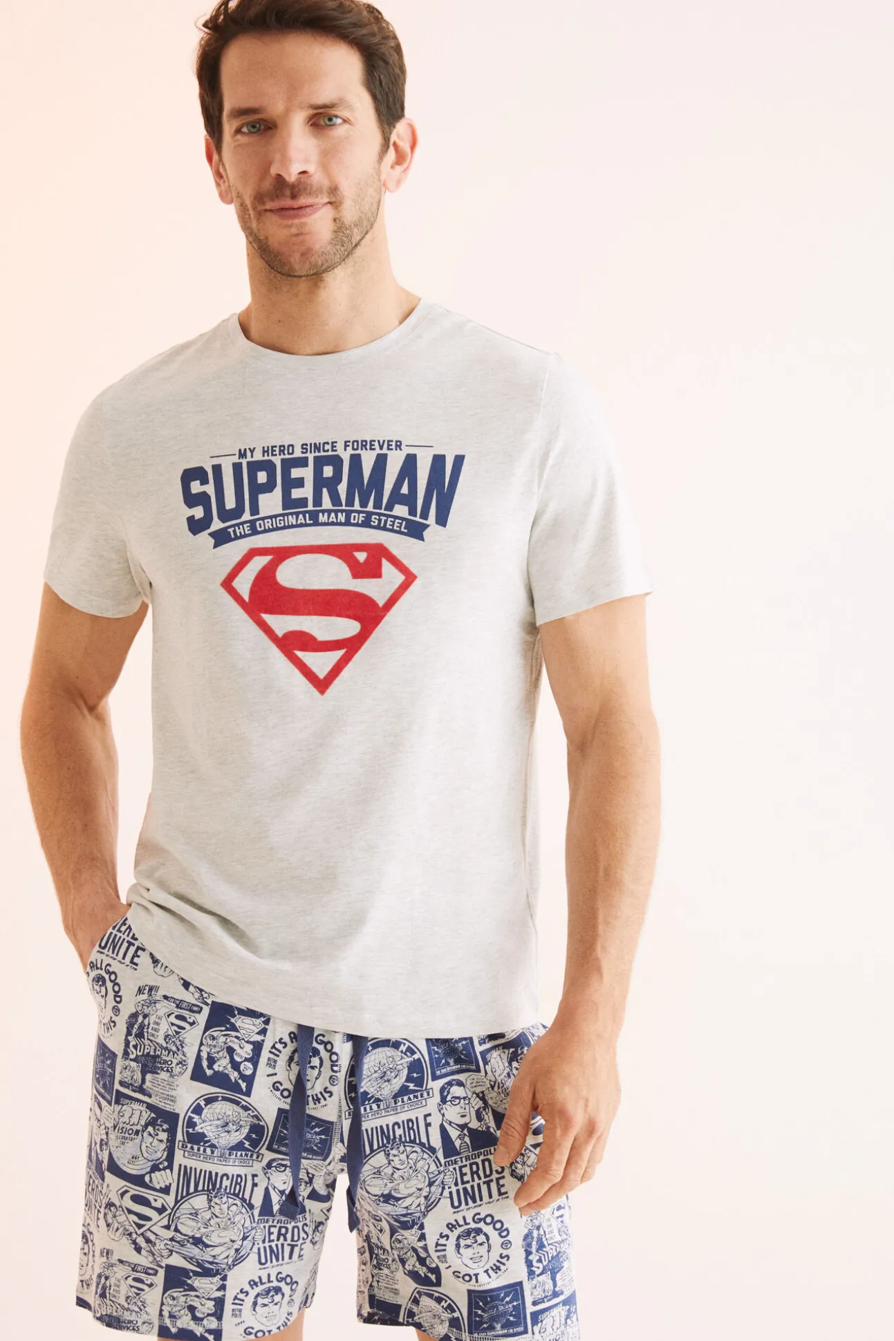 Pijama Corto Hombre 100% Algodon Superman