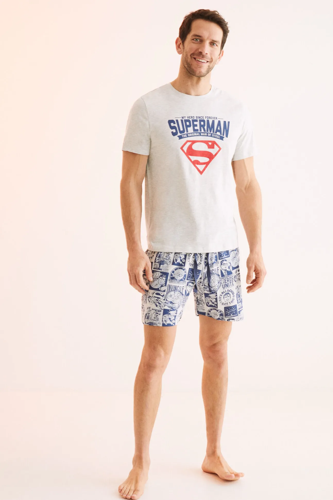 Pijama Corto Hombre 100% Algodon Superman