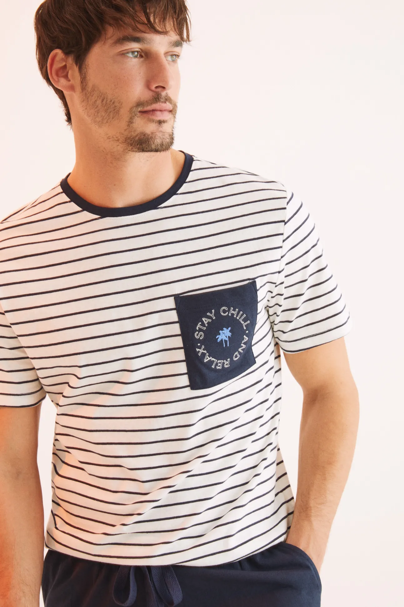 Pijama Corto Hombre Algodon Rayas