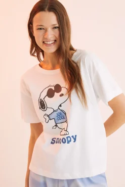 Pijama Largo 100% Algodon Snoopy Estampado