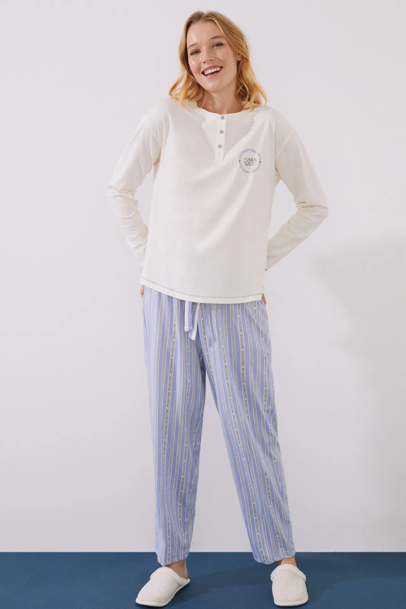 Pijama Largo 100% Algodon Women Voices